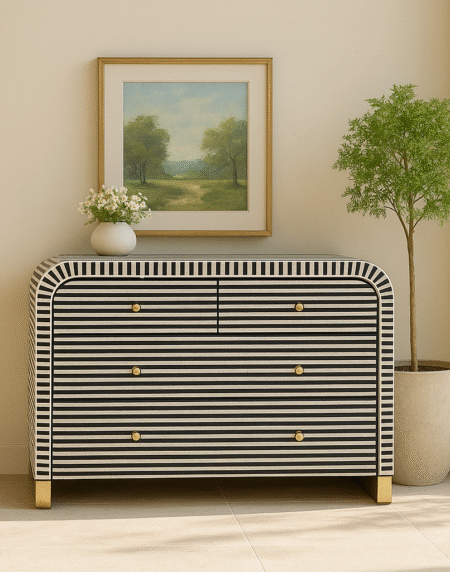 4-drawer-chest-white-bone-inlay-black-colour