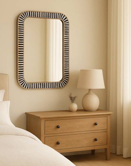 Mirror-Frame-in-white-bone-inlay-and-black-colour