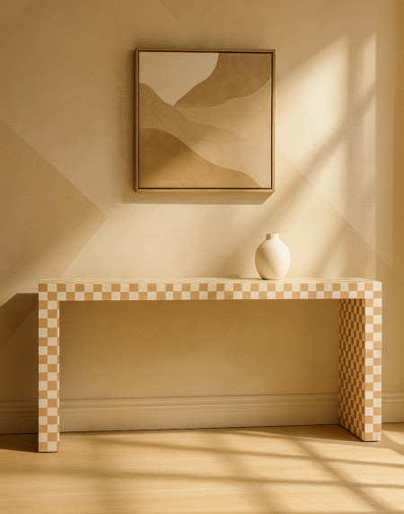 console-table-white-bone-inlay-almond-checkerboard